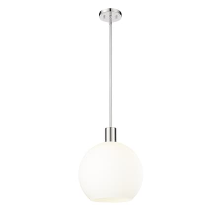 Z-Lite Margo 1 Light Pendant, Polished Nickel & White 7500P14-PN